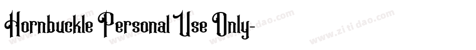 Hornbuckle Personal Use Only字体转换